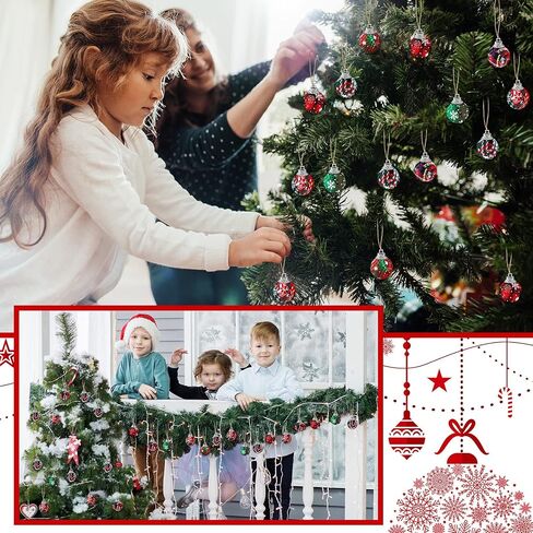 36 Pieces Christmas Ornaments Mini Christmas Ornaments Ball Christmas Ball 1 inch Mini Ornaments Party Decorations Miniature Balls for Wedding Party Holiday Decorations(Classic Style) in Saudi Arabia