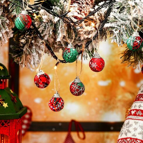 36 Pieces Christmas Ornaments Mini Christmas Ornaments Ball Christmas Ball 1 inch Mini Ornaments Party Decorations Miniature Balls for Wedding Party Holiday Decorations(Classic Style) in Saudi Arabia