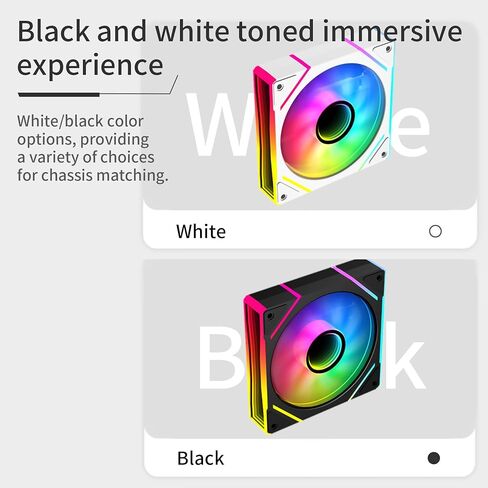 SAMA YF1203 Reverse PC Fan 120mm ARGB Case Cooler Fan، مرآة إنفينيتي - PWM - حزمة واحدة بيضاء in Kuwait