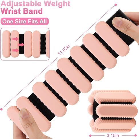 Wrist Weights for Women Men, Arm Weights for Walking,Wrist Ankle Weights for Women Increase Training ,Walking Weighted Bracelet for Home Gym Workout, Running, Pilate, Yoga, Exercise,Barre,Strength Training,Set of 2 (1Lb Each) in Saudi Arabia