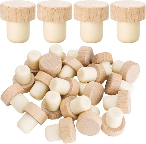 24 Pieces Wine Bottle Corks T-Shape Stopper Cork,Wine Cork Stoppers Wooden Stoppers,Reusable Wine Corks Sealing Plug Bottle Stopper for Beer Bottles Craft Homemade Wine in Saudi Arabia