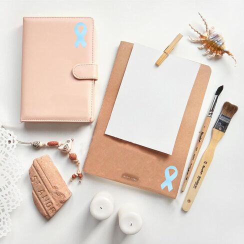 Fundraising For A Cause 250 Light Blue Ribbon Stickers - Large Ribbon (1 roll - 250 Stickers) in Kuwait