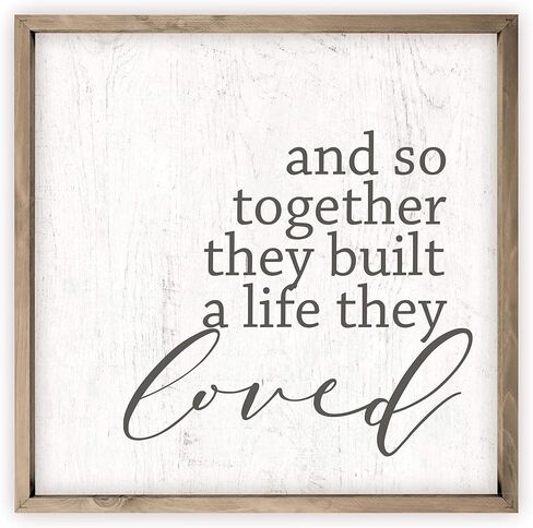 and So Together They Built A Life They Loved Rustic Wood Sign 12x12 (Frame Included) in Saudi Arabia