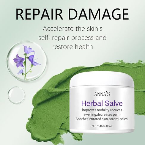 ANNA'S Herbal Salve 4.02oz - Organic Herbal Salve, Comfrey Organic Herbal Salve, Organic Comfrey Ointment for Bone Healing 1pcs in Saudi Arabia