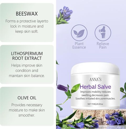 ANNA'S Herbal Salve 4.02oz - Organic Herbal Salve, Comfrey Organic Herbal Salve, Organic Comfrey Ointment for Bone Healing 1pcs in Saudi Arabia