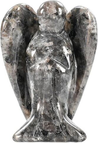 WHAL&YUNE تمثال ملاك الجمشت بالطاقة الطبيعية بلورات شفاء من الأحجار الكريمة منحوتة يدويًا للمنزل والمكتب ديكور عطلة هدية محظوظة - 2 بوصة in Kuwait