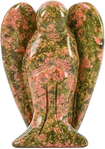 WHAL&YUNE تمثال ملاك الجمشت بالطاقة الطبيعية بلورات شفاء من الأحجار الكريمة منحوتة يدويًا للمنزل والمكتب ديكور عطلة هدية محظوظة - 2 بوصة in Kuwait