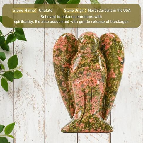 WHAL&YUNE تمثال ملاك الجمشت بالطاقة الطبيعية بلورات شفاء من الأحجار الكريمة منحوتة يدويًا للمنزل والمكتب ديكور عطلة هدية محظوظة - 2 بوصة in Kuwait