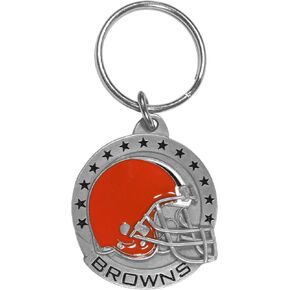 NFL Cleveland Browns Unisex Siskiyou SportsCarved Metal Key Chain, Grey, One-size