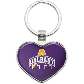 University at Albany Primary Logo Keychain Heart Love Metal Key Chain Ring