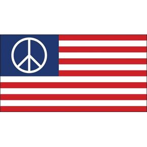 Peace Symbol Flag Sticker (USA Logo Decal)