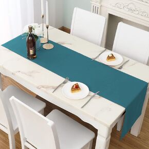 Dark Green Table Runner 14x72 Inch Solid Color Thick Polyester Decorative Cloth Handcrafted for Wedding Party Birthday Graduations Hotel Restaurant Banquet Catering Services Event Forest Green