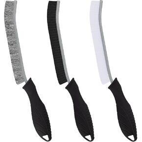 Crevice Cleaning Brush, Gap Cleaning Brush Set, Grout Brush, Crevice Cleaning Tools, Wire Brushes for Cleaning Rust, Multifunctional Cleaning Supplies for Household Use (3, Black/White)