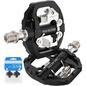 Bike Pedals Dual Platform Compatible with Shimano SPD Mountain Clipless Pedals,3-Sealed Bearing Lightweight Nylon Fiber Bicycle Pedals for Outdoor Spin Exercise Peloton Fit Trekking Bike