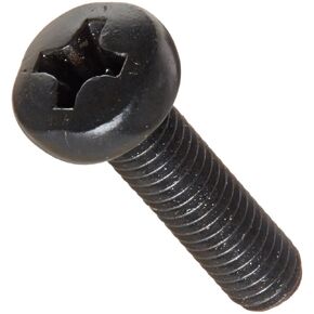 Small Parts M2.55D7985AB Steel Pan Head Machine Screw, Black Oxide Finish, Meets DIN 7985, #1 Phillips Drive, M2.5-0.45 Thread Size, 5 mm Length, Fully Threaded, Import (Pack of 100)