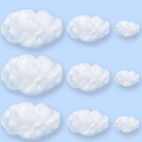 9 Pcs Artificial Clouds Room Decor,Clouds for Room Aesthetic Ceiling Decorations,Hanging Clouds for Baby Room Decor,Classroom Decorations,Party Stage Decor (Three Different Sizes)