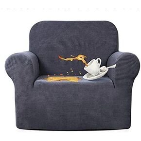 Waterproof Chair Couch Cover Stretch Jacquard Arm Chair Covers for Living Room, Water-Repellent Sofa Chair Slipcovers for Dogs, Pets, Kids (Chair, Gray)