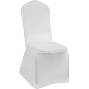 Restaurantware Table Tek 14 x 14 Inch Spandex Chair Cover 1 Universal Stretch Chair Cover - Washable Wrinkle-Free Gray Polyester Banquet Chair Cover Seat Cover for Weddings or Parties