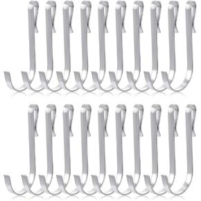 20 PCS Snap On Hooks Wire Rack Hook Stainless Steel J Shaped Hooks Hanger Clip-on Hooks, Hanging Sink Grid Hook Wire Rack Hook Heavy Duty Wire Rack Hook Utility Hooks for Kitchen Bedroom Office Wir