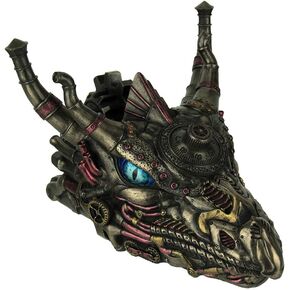 Veronese Design Steampunk Style Dragon Head Trinket Box Stash Safe