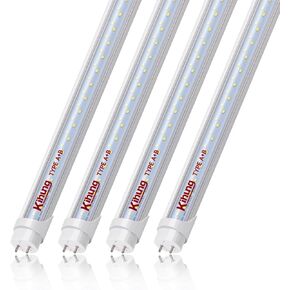 Kihung T8 Led Bulbs 4 Foot Type A+B Tube Light, 24W, 3120LM, 6000K Led Tube Lights 4ft, Plug and Play or Ballast Bypass, T8, T10, T12 Led Replacement for Fluorescent Tubes 4 Pack