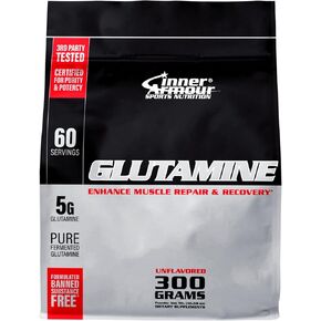 Pure Glutamine Powder – Post Workout Recovery – Muscle Growth – Immune System Function - Fast Dissolving, Flavor-Free, Vegan-Friendly Fitness Supplement - 300 gr or 60 Servings