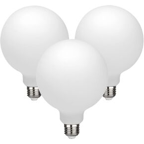 KGC LED Edison Globe Light Bulbs, Neutral White 4000K CRI 90, LED Filament Light Bulb, 5W Equivalent to 40W, G25(G80) Dimmable, Milky Glass, Bathroom Vanity Mirror Light, Pack of 6