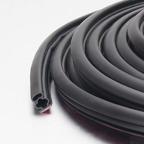 Weather Stripping Seal Strip for Doors/Windows, Self-Adhesive Backing Seals Easy Cut to Size (33 FT, Black)