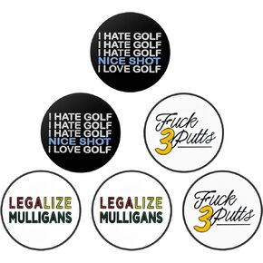 ZZHAO Golf Ball Marker Sets, Funny Golf Accessories, Golf Gifts for Men 25 MM-6Pcs