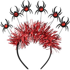 CAVETEE Halloween Headband for Women, Pumpkins Ghosts Daemon Purple Feather Mixed Halloween Hair Accessories Halloween Gifts for Womens Halloween Party Decoration Cosplay Costume