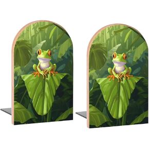 Farm Cow Open Mouth Book Ends Decorative Wood Bookends for Shelves Kids Room Desk Home Office Book Stoppers for Magazines,Books, DVDs, 1 Pair/2 Pieces(5x3.1 in)
