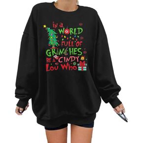 KIMSOONG Christmas Sweatshirt for Women Be A Cindy Lou Who Shirt Cute Christmas Graphic Tshirts Oversized Long sleeve Tops in Kuwait