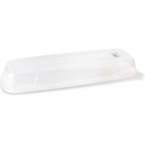 Blue Sky Organic White Tray Rectangle (2-Pack) - 17.5" Disposable Plastic Serving Platter for Parties and Events - Elegant, Eco-Friendly Serveware