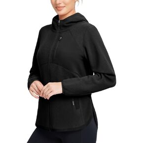 BALEAF Women's Fleece Thermal Jacket Hooded Polar Warm Winter Lightweight Jackets Cold Weather Running Hiking Casual Outdoor