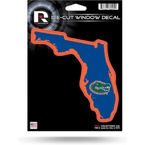 Rico Industries NCAA Florida Gators State Shape 5" x 7" Vinyl Die-Cut Decal - Car/Truck/Home Accessory