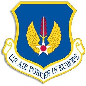 U.S Air Forces in Europe Sticker Military Decal, Blue and Yellow Armed Services Bumper Stickers, Air Defense Deployment Viynl Decals for Cars, Trucks, and Laptops (3 x 4 inch) USAF Licensed