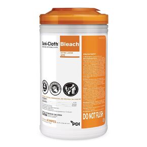 PDI Healthcare P25784 Sani-Cloth Bleach Germicidal Disposable Wipe, X-Large, 7-1/2" x 15" Size, Pack of 65
