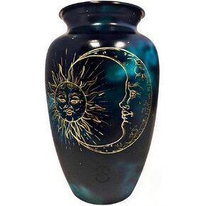 Sun & Moon Night Urn - Humans & Burial Urns For Ashes -(Adult) Vintage And New Addition Urn For Adult Or Pet Dog Ashes Cremains Memorial