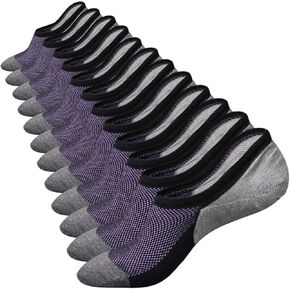Mottee&Zconia No Show Socks Low Cut Ankle Socks for Mens Casual Invisible Non-Slip Socks (6 pack of Purple, Size8-11)
