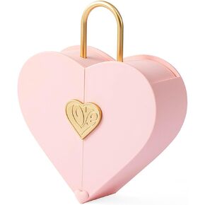 TANG SONG Double Open Concentric Lock Love Ring Necklace Jewelry Gift Box Jewelry Packaging Gift Box (Pink)