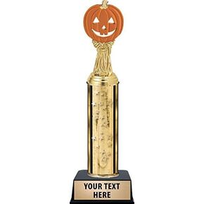 Crown Awards Halloween Orange Pumpkin Trophies, Gold Stars Halloween Orange Pumpkin Trophy with Custom Engraving Prime