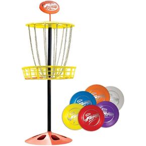 مجموعة لعبة الجولف الفريسبي الصغيرة من وام-أو، هدف جولف الفريسبي بطول 28 بوصة مع 6 أقراص صغيرة، مجموعة ألعاب الجولف المحمولة للمبتدئين في الأماكن الداخلية والخارجية in Kuwait