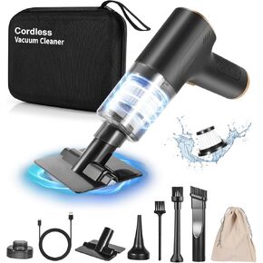 Cordless Car Vacuum Cleaner, 9000Pa High Power Suction, 2-in-1 Portable Mini Handheld Vacuum for Car, Home, Office, Pet Hair, Keyboard