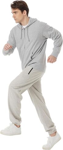 بريسيرا فضفاض Sweatpants الرجال الصوف ركض عرق سراويل للجري واسعة فضفاضة رياضية تجريب المسار شتاء دافئ سستة جيوب in Saudi Arabia