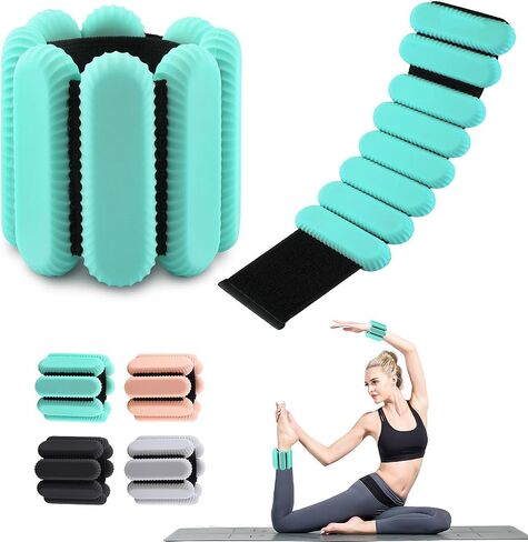 Wrist Weights for Women Men, Arm Weights for Walking,Wrist Ankle Weights for Women Increase Training ,Walking Weighted Bracelet for Home Gym Workout, Running, Pilate, Yoga, Exercise,Barre,Strength Training,Set of 2 (1Lb Each) in Saudi Arabia