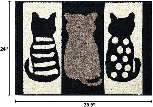 ZebraSmile Bathroom Rugs - Cat Bathroom Rug Non Slip Washable Soft Bath Mat Shower Room Bathmat Funny Doormat Cat Bath Rug19.5 X 31.5 in in Saudi Arabia