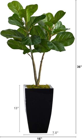 Nearly Natural 3ft. Fiddle Leaf Fig Artificial Tree in Black Metal Planter in Saudi Arabia