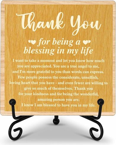 Social Worker Gifts for Women Men, Positive Quote Wooden Plaque with Stand, Motivational Wood Signs for Home Office Living Room Desk Decor - B65 in Saudi Arabia
