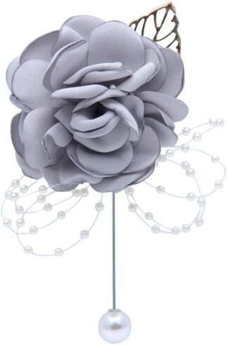 Rose Wedding Wrist Corsage and Boutonniere Set Party Prom Hand Ribbon Flower Suit Decor (Champagne Pink) in Saudi Arabia