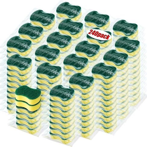 480 Pcs Individually Wrapped Sponges Kitchen Dishwashing Sponges Bulk Non Scratch Scouring Sponges for Dishes Household Cleaning Travel Apartments Hotel Car in Saudi Arabia